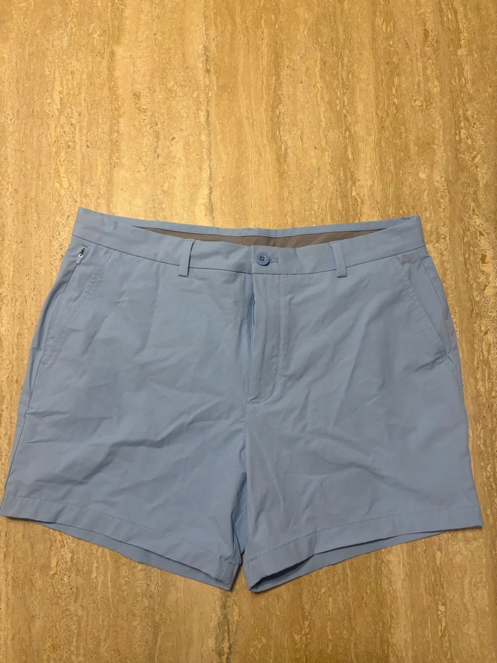 Vineyard Vines Mens 35 On-The-Go Shorts Light Blue Performance Stretch #0061